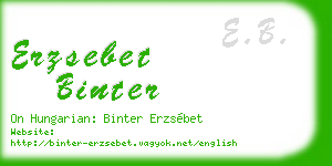 erzsebet binter business card